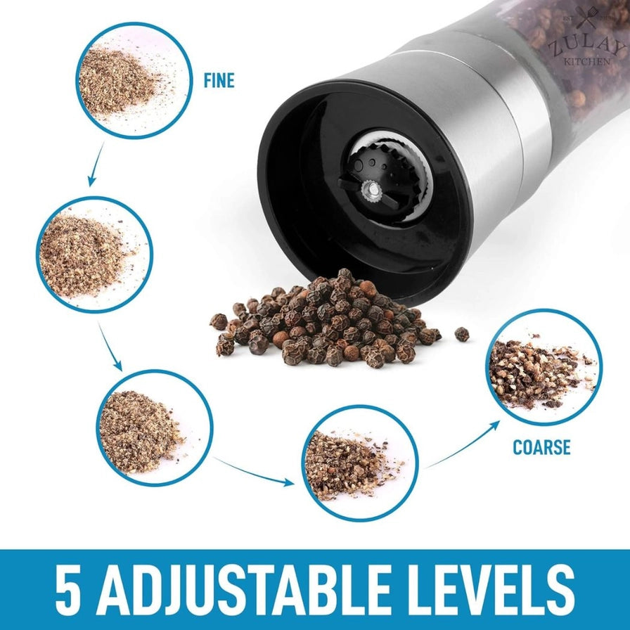 Salt & Pepper Grinder Set with Holder