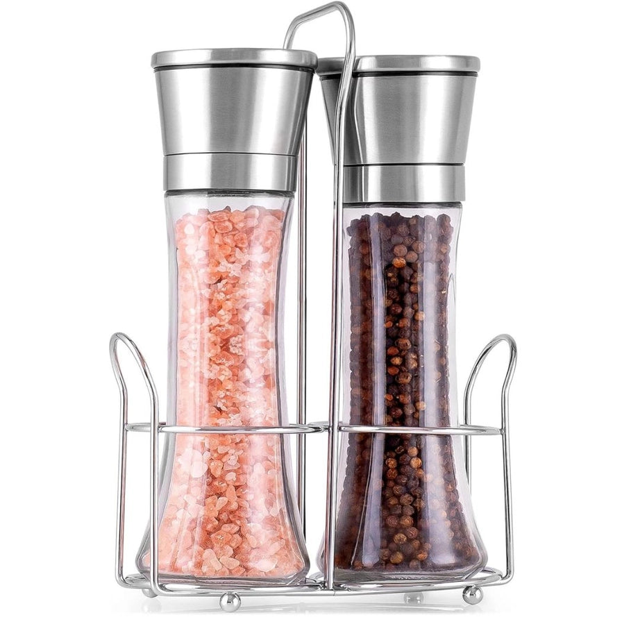 Salt & Pepper Grinder Set with Holder