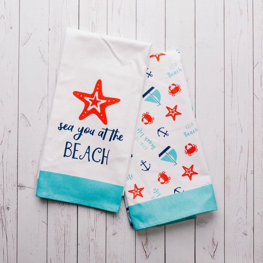 Beach Tea Towels Set of 2