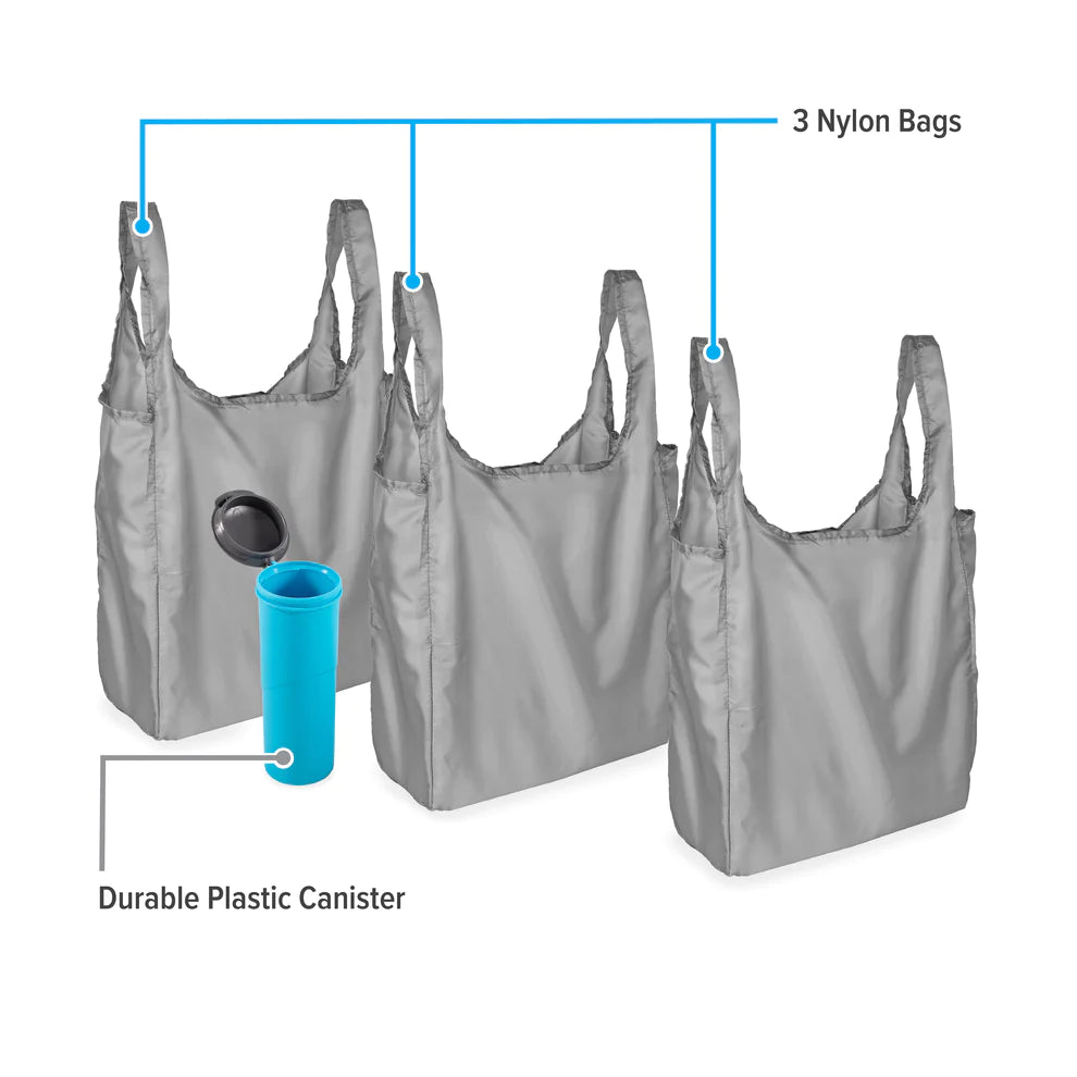 Grab-A-Bag Shopping Bag Canister with Reusable Bags