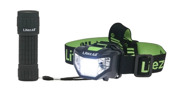 Light - LitezAll Waterproof Flashlight and Headlamp Combo