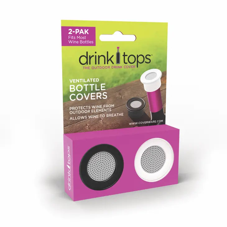 Drink Tops - Ventilated Bottle Covers - 2 Pk