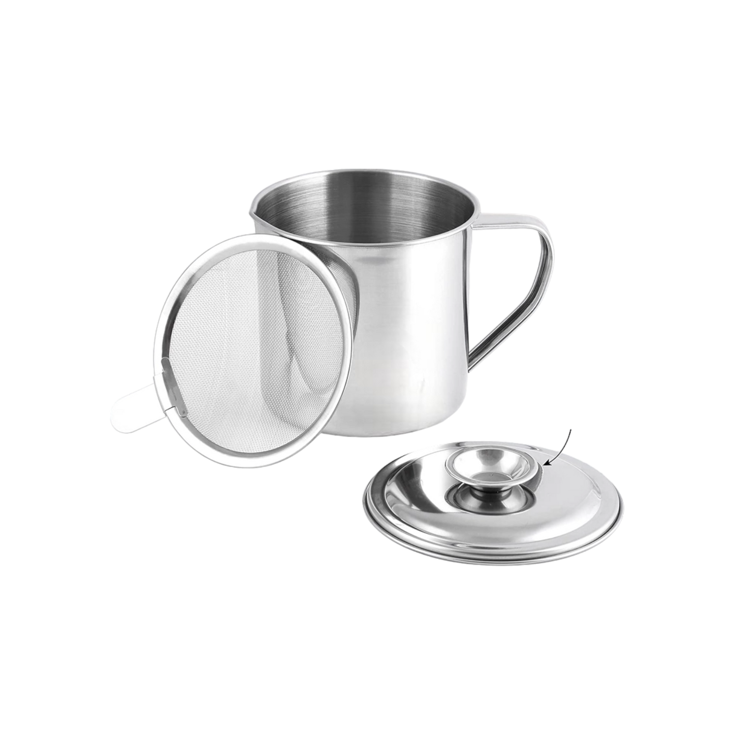 Grease Container with Strainer & Lid - 1 Liter