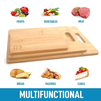 3-Piece Premium Bamboo Cutting Board Set