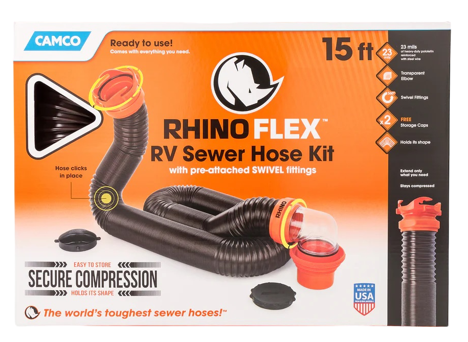 RhinoFLEX 15' RV Sewer Hose Kit