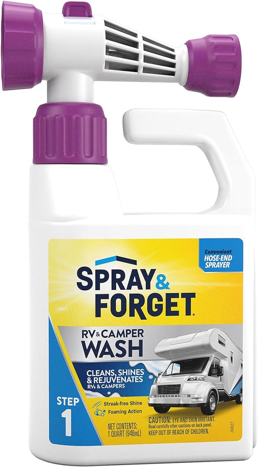 Spray & Forget RV & Camper Cleaner with Hose End Adapter - 1 Quart