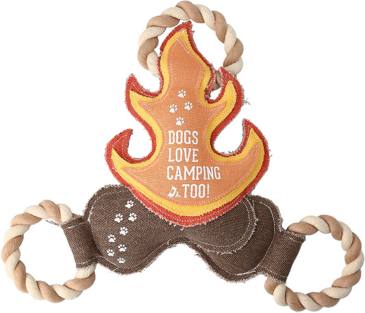 Camping Dog Toy - 12" Canvas Toy on Rope